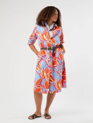 Hemdblusenkleid aus Baumwollpopeline - Marina Rinaldi