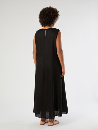 Long linen dress - BLACK - Marina Rinaldi - 4