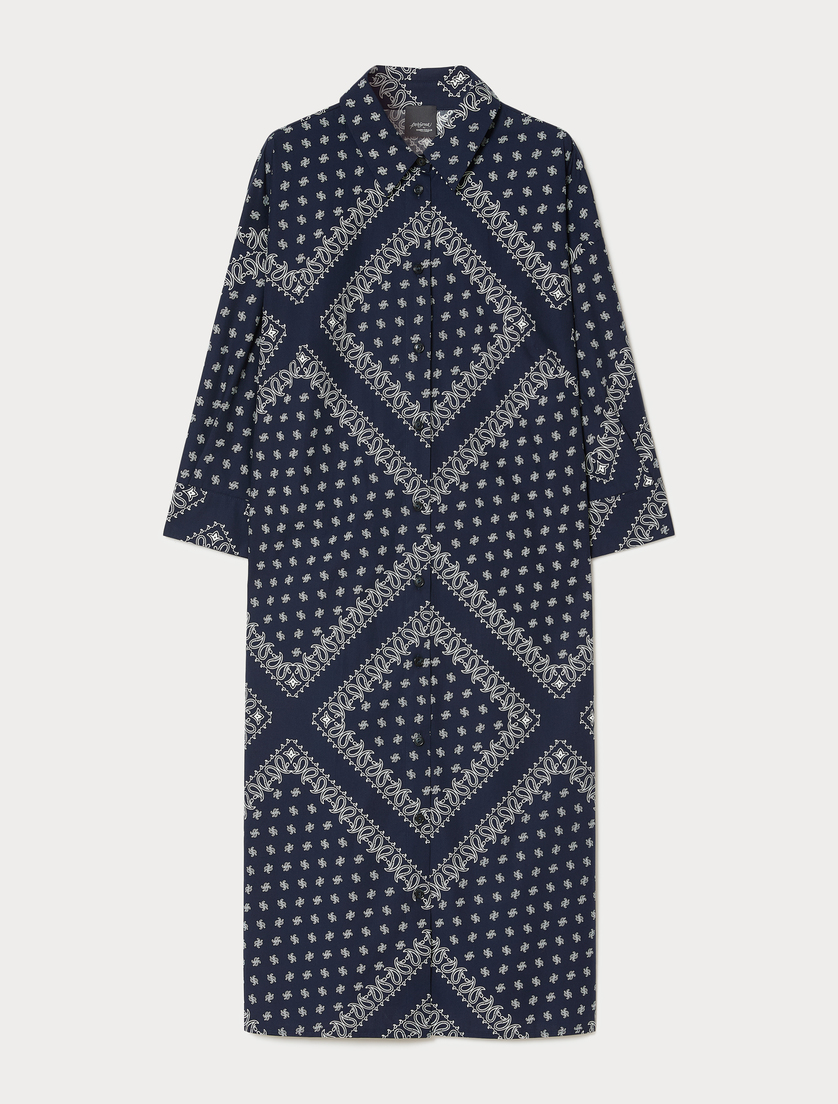 Cotton poplin shirt dress - ULTRAMARINE - Marina Rinaldi