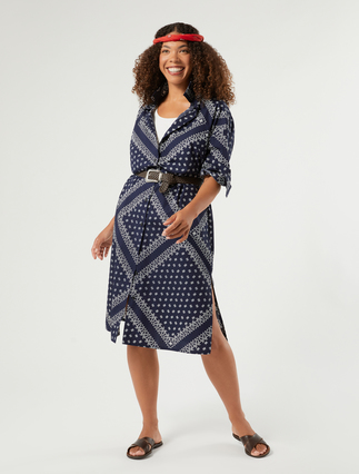 Cotton poplin shirt dress - Marina Rinaldi