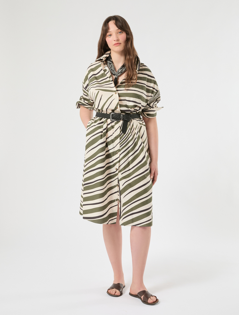 Abito chemisier in popeline di cotone - VANIGLIA - Marina Rinaldi - 2