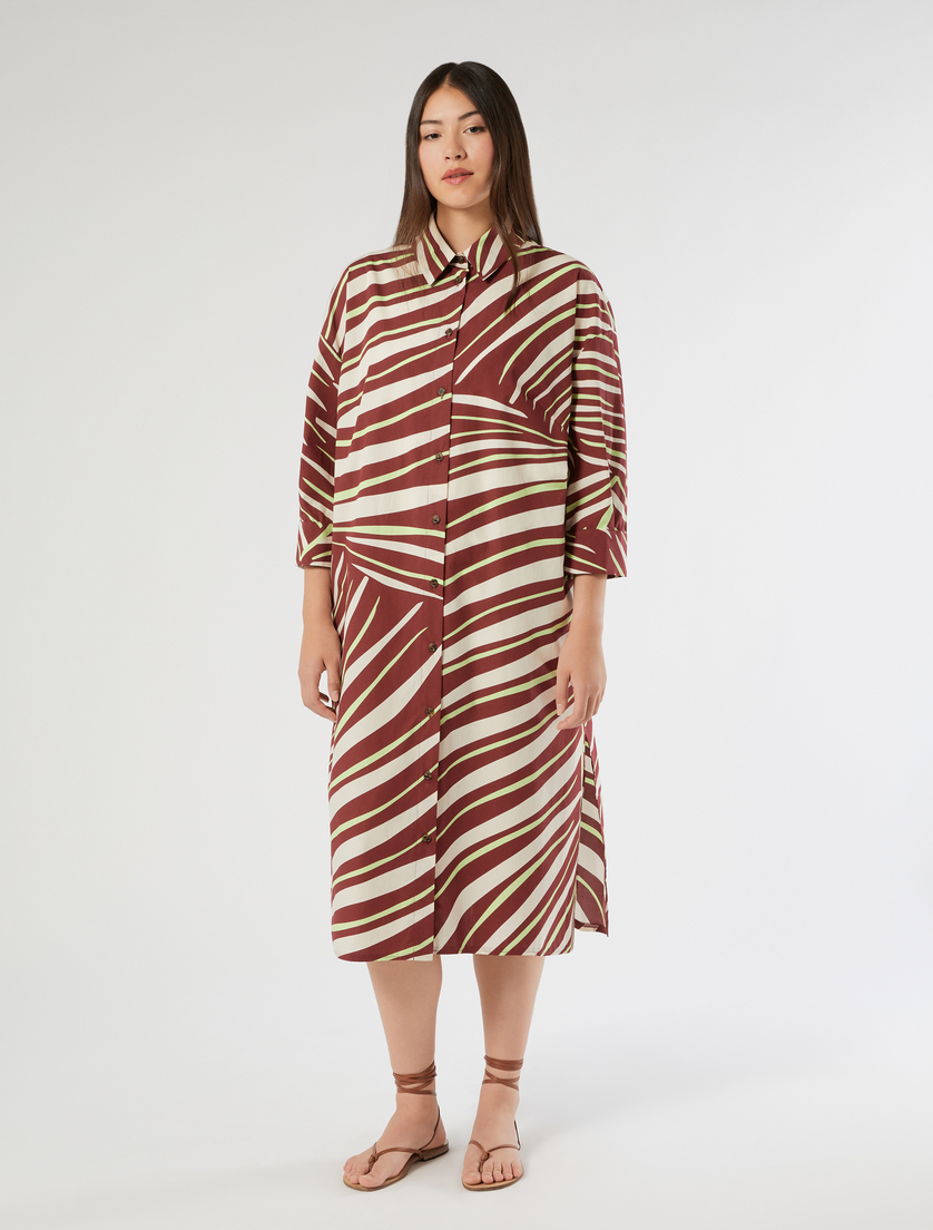 Cotton poplin shirt dress - BORDEAUX - Marina Rinaldi - 3