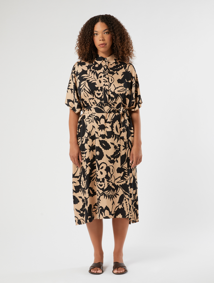 Kleid aus Viskosesatin - BEIGE - Marina Rinaldi - 3