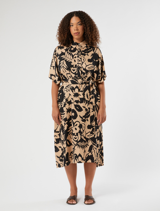 Viscose satin dress - BEIGE - Marina Rinaldi - 3