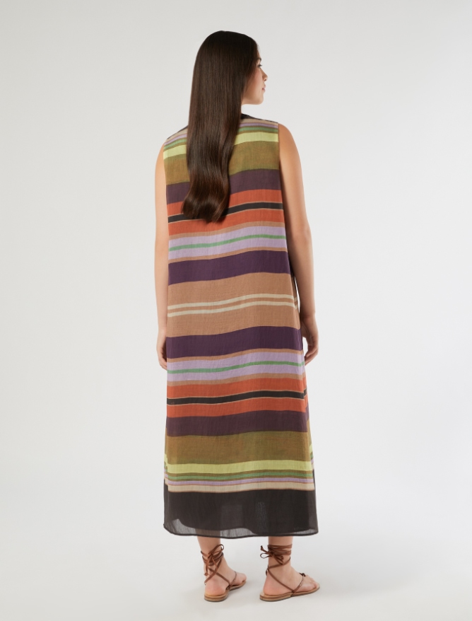 Long printed Tencel dress - BLACK - Marina Rinaldi - 4