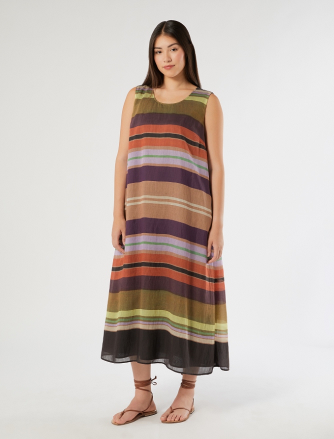 Long printed Tencel dress - BLACK - Marina Rinaldi - 3