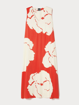 Abito in raso di viscosa stampato - Marina Rinaldi