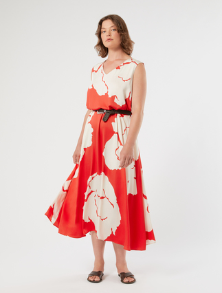 Abito in raso di viscosa stampato - Marina Rinaldi