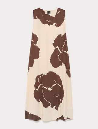 Printed viscose satin dress - Marina Rinaldi