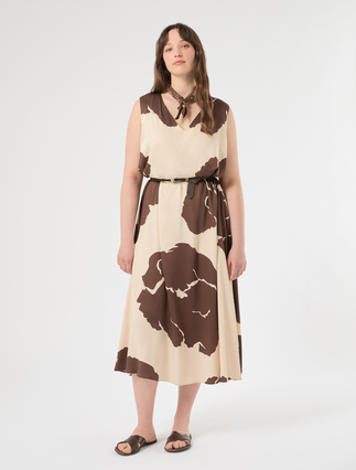 Printed viscose satin dress - Marina Rinaldi