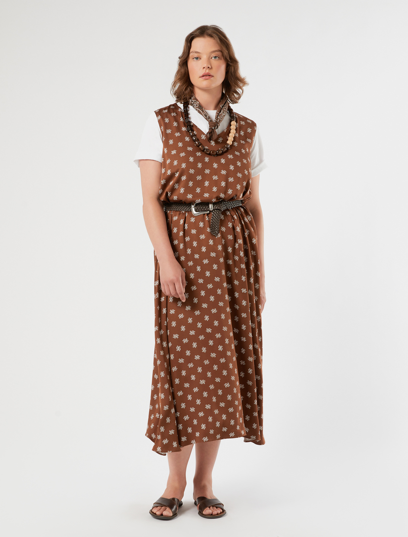 Kleid aus bedrucktem Viskose-Satin - Marina Rinaldi
