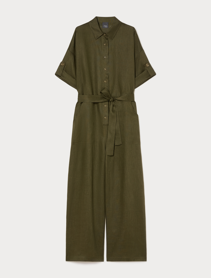 Linen jumpsuit - KAKI - Marina Rinaldi