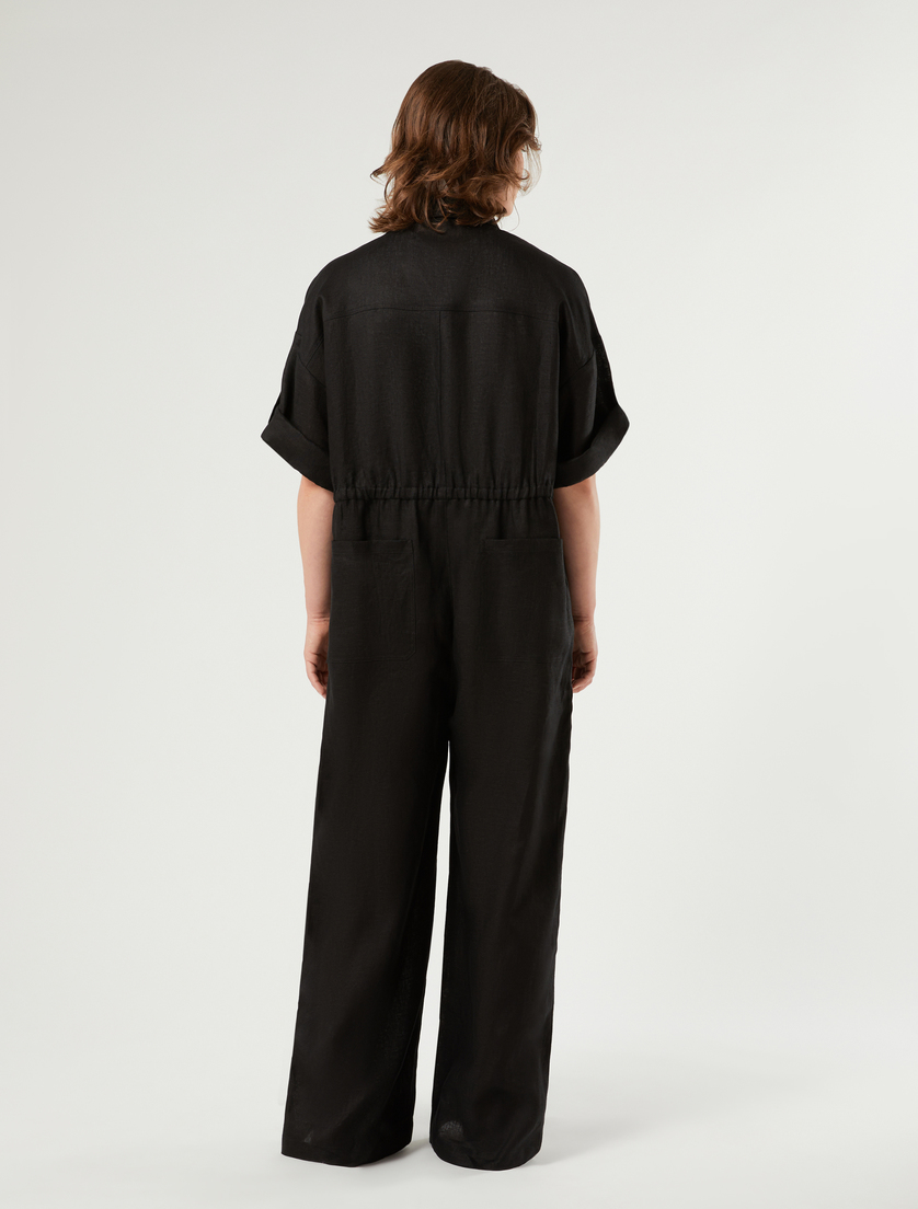 Linen jumpsuit - BLACK - Marina Rinaldi - 4