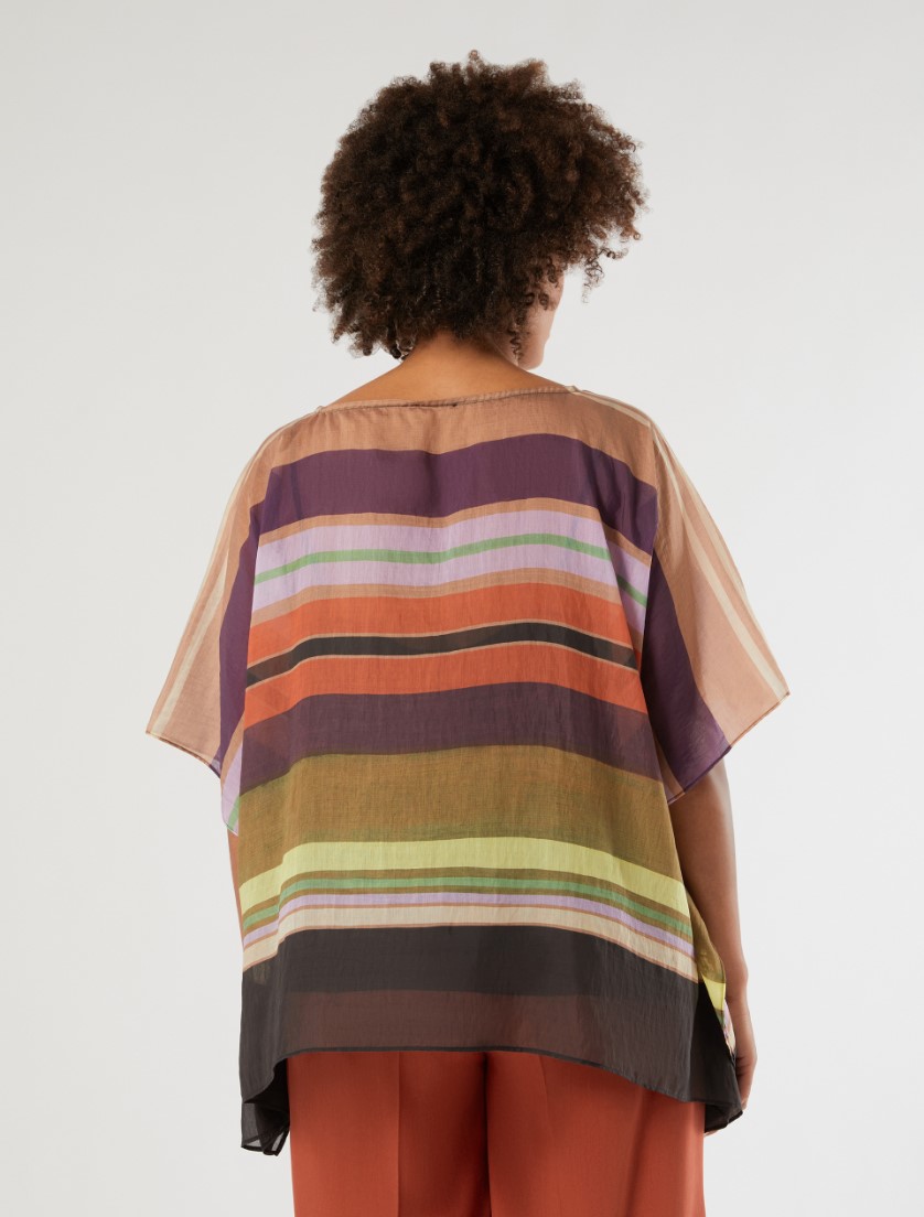 Printed Tencel poncho and top - BLACK - Marina Rinaldi - 4