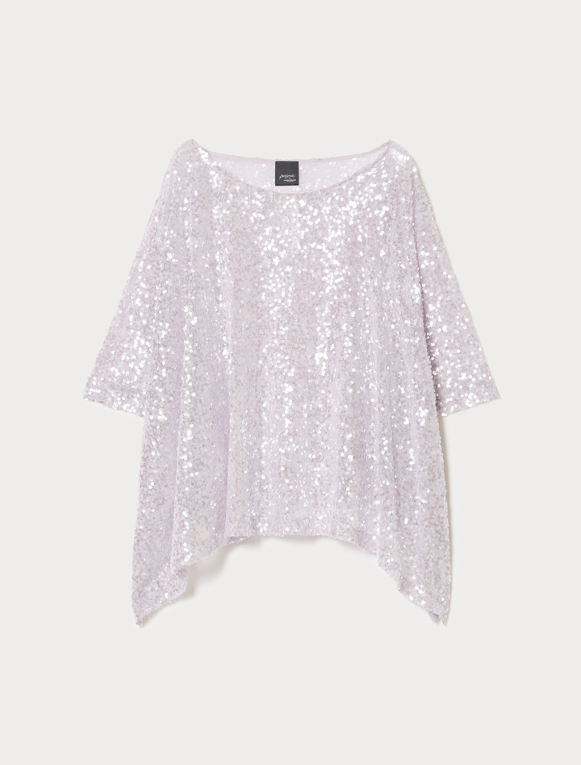 Sequinned poncho - LAVENDER - Marina Rinaldi