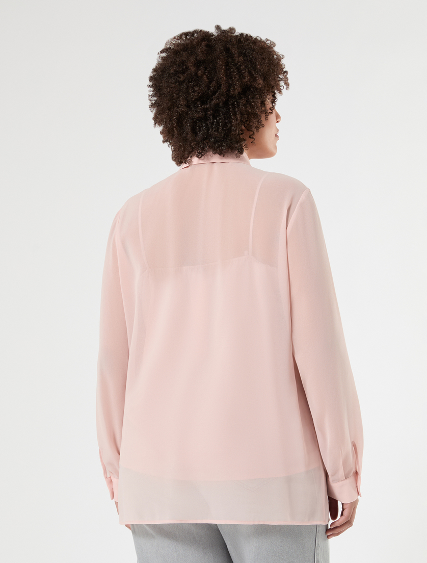 Camicia in georgette con volant - ROSA ANTICO - Marina Rinaldi - 4