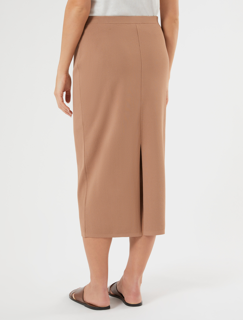 Stretch viscose skirt - CARAMEL - Marina Rinaldi - 4