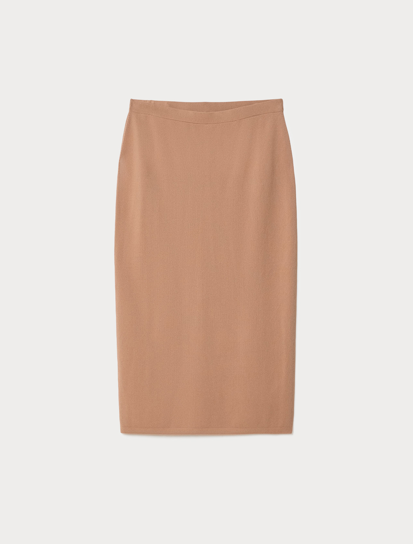 Stretch viscose skirt - CARAMEL - Marina Rinaldi