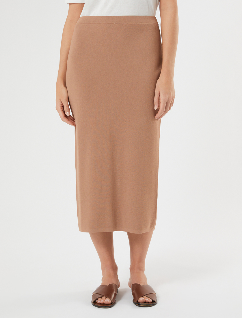 Stretch viscose skirt - CARAMEL - Marina Rinaldi - 3