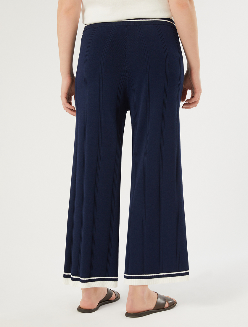 Pantalon en viscose côtelée - BLEU NUIT - Marina Rinaldi - 4