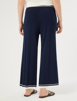 Rib-knit viscose trousers - MIDNIGHTBLUE - Marina Rinaldi - 4