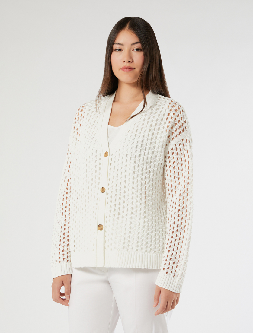 Short cotton cardigan - WHITE - Marina Rinaldi - 3