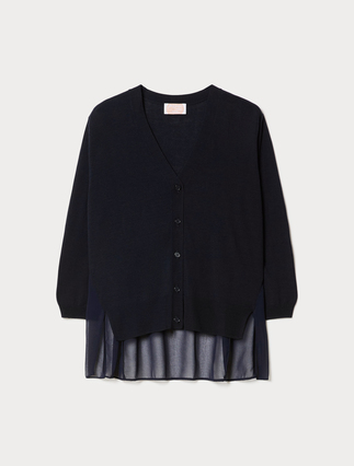 Cotton and georgette-blend cardigan - Marina Rinaldi
