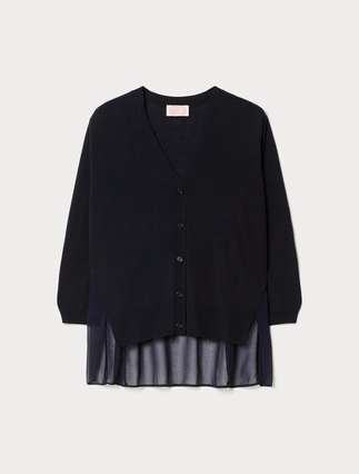 Cardigan en coton et georgette mélangés - Marina Rinaldi