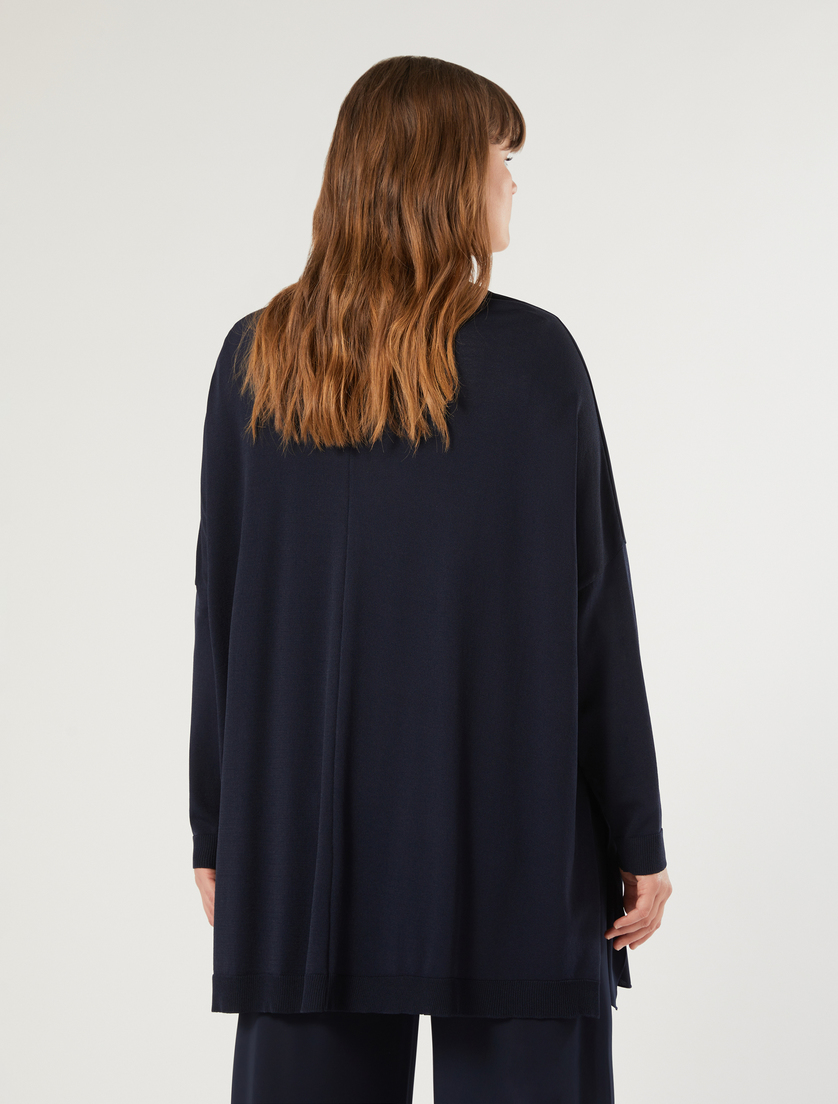 Jersey and knit fabric cardigan - MIDNIGHTBLUE - Marina Rinaldi - 4