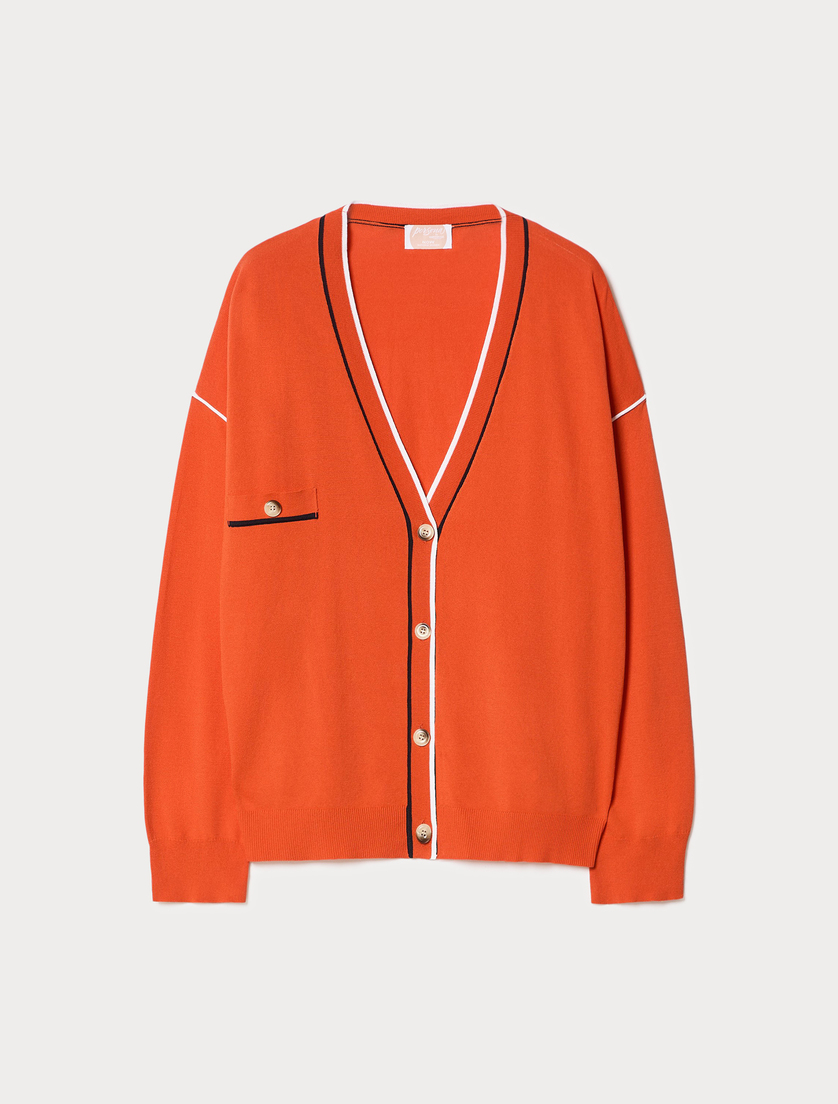 Stretch viscose cardigan - RED - Marina Rinaldi