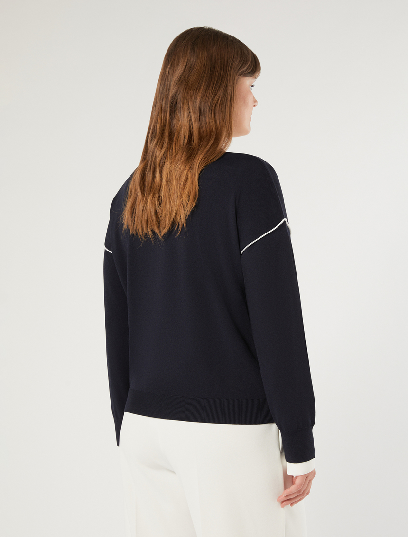 Stretch viscose cardigan - MIDNIGHTBLUE - Marina Rinaldi - 4