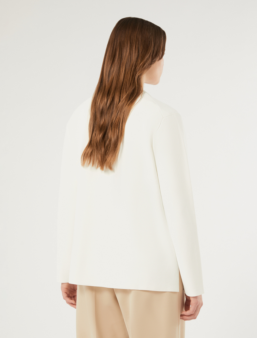 Knitted blazer jacket - WHITE - Marina Rinaldi - 4