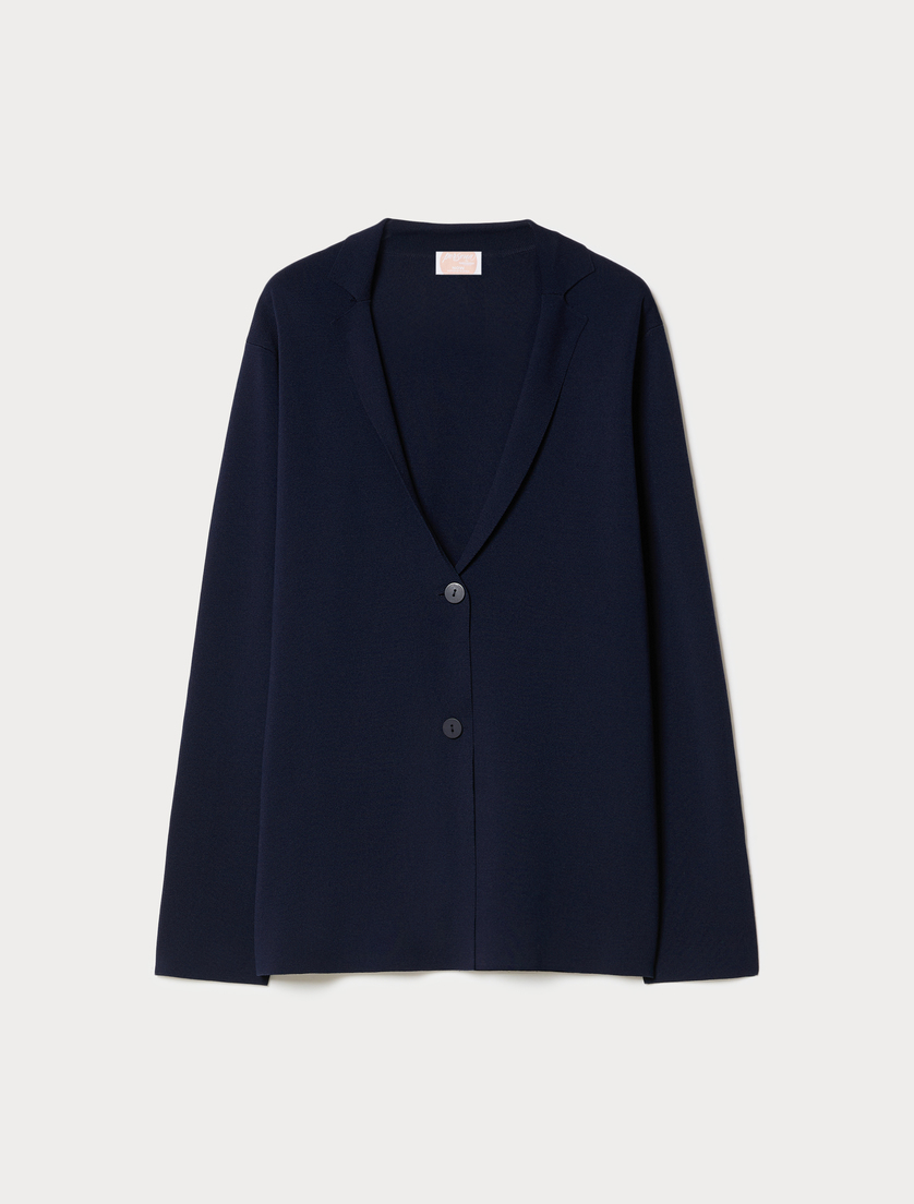 Knitted blazer jacket - MIDNIGHTBLUE - Marina Rinaldi