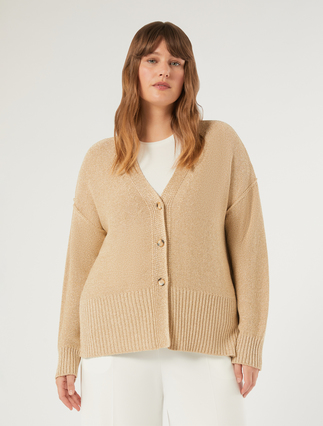 Lurex viscose cardigan - VANILLA