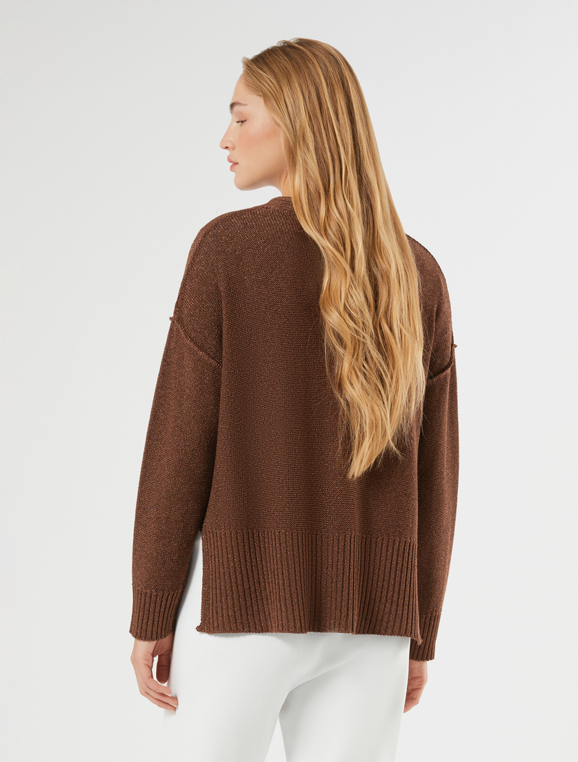 Cardigan en viscose lurex - CARAMEL - Marina Rinaldi - 4
