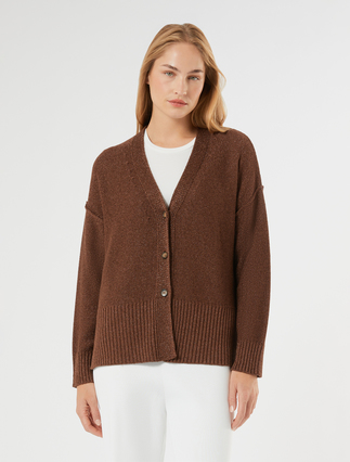 Lurex viscose cardigan - CARAMEL