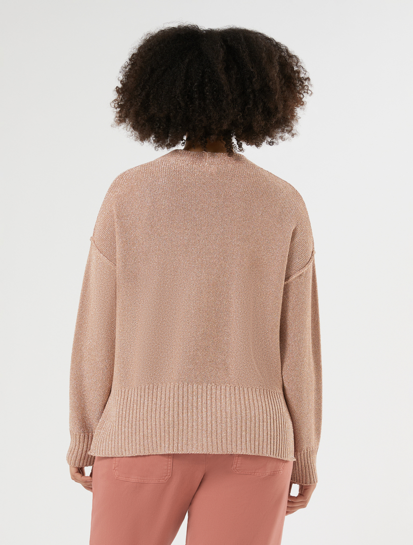 Cardigan en viscose lurex - VIEUX ROSE - Marina Rinaldi - 4