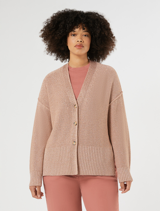 Cardigan en viscose lurex - VIEUX ROSE