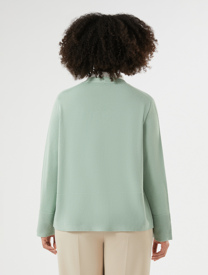 Cardigan in cotone - VERDE SALVIA - Marina Rinaldi - 4