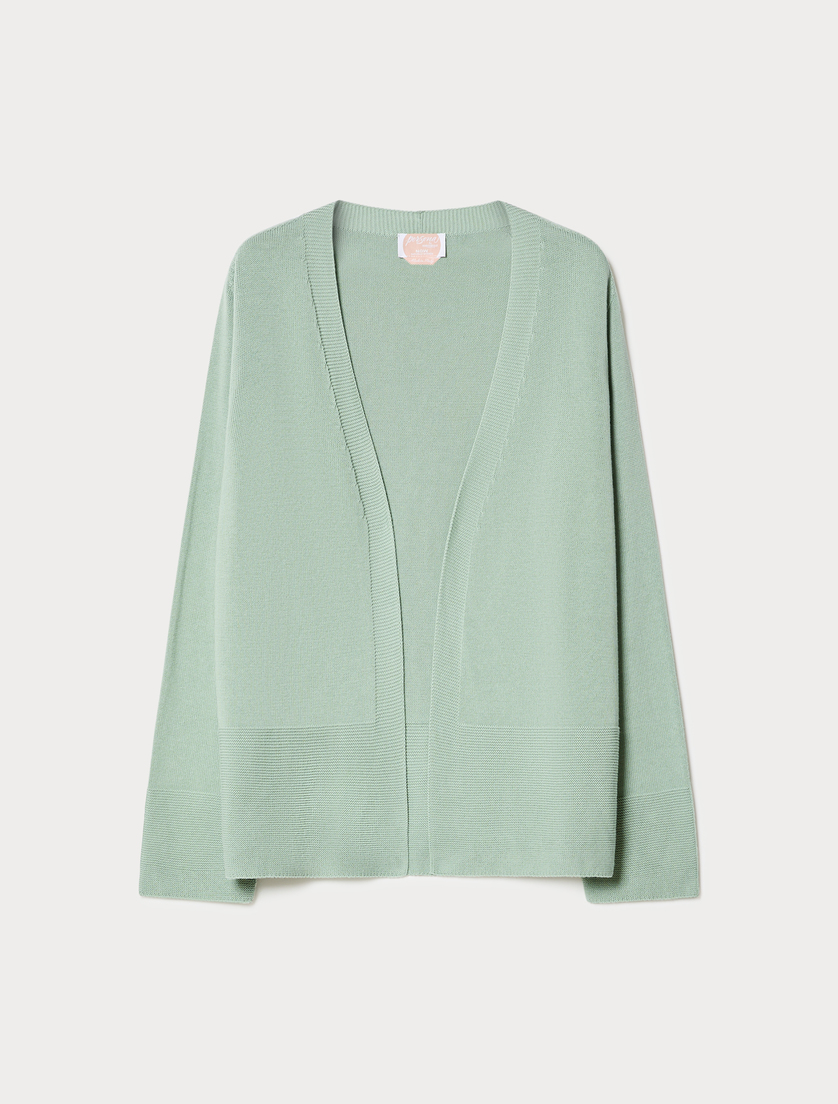 Cardigan in cotone - VERDE SALVIA - Marina Rinaldi