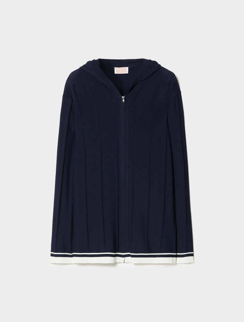 Cardigan en viscose stretch - BLEU NUIT - Marina Rinaldi