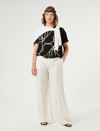 Linen and cotton boxy sweater - Marina Rinaldi