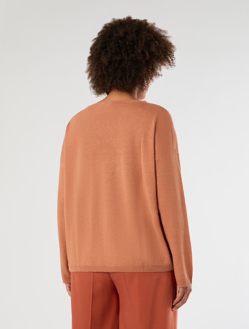 Linen and cotton boxy sweater - COPPER - Marina Rinaldi - 4