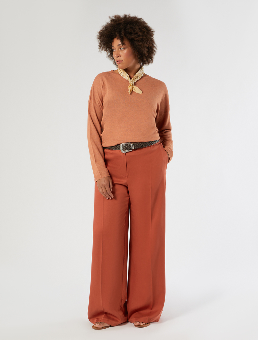 Linen and cotton boxy sweater - Marina Rinaldi