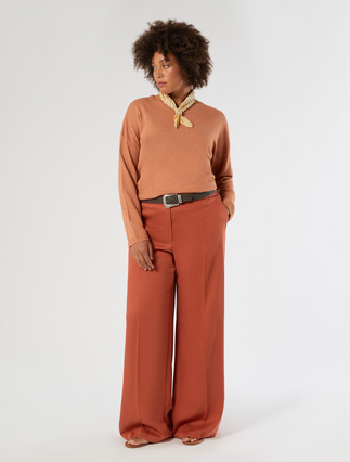 Linen and cotton boxy sweater - Marina Rinaldi