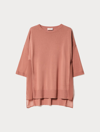 Cotton and georgette-blend sweater - Marina Rinaldi