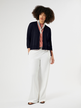 Cotton and georgette-blend sweater - Marina Rinaldi