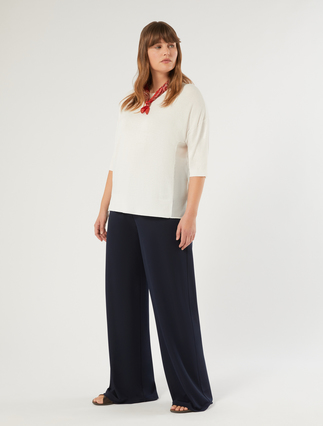 Cotton and georgette-blend sweater - Marina Rinaldi