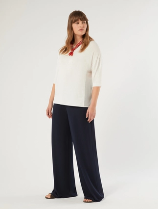 Pull en coton et georgette mélangés - Marina Rinaldi