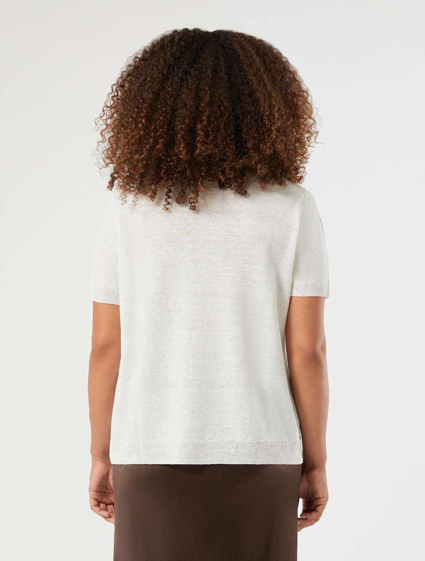 Linen and cotton polo sweater - IVORY - Marina Rinaldi - 4